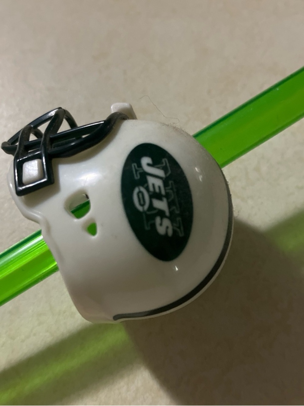 New York Jets NFL football helmet straw 12”